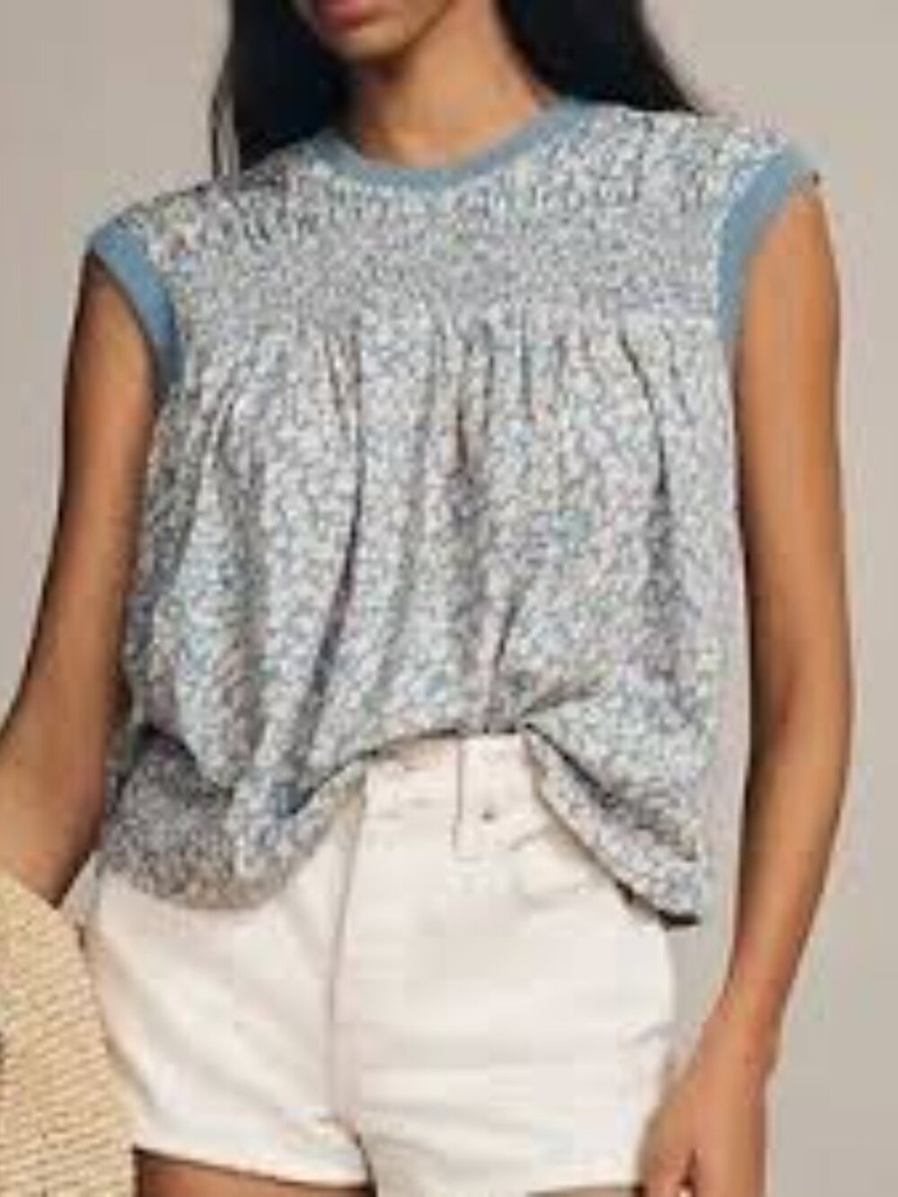 Anthropologie XS Blue Pattern Blouse Shirt